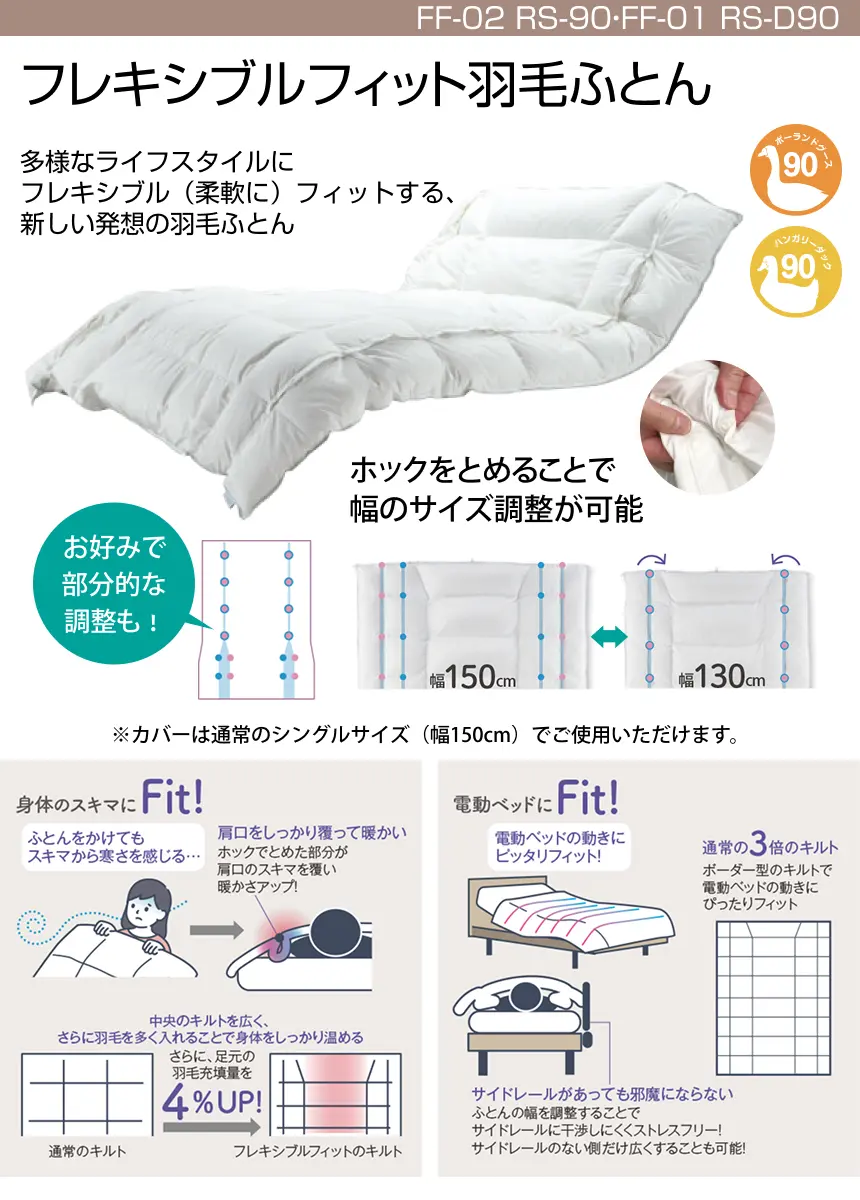 フランスベッドギャラリー新宿 電動ベッド館 フレキシブルフィット羽毛ふとん