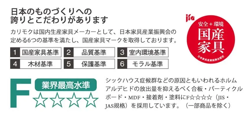 F4フォースター、安全と環境を考えた国産家具マーク取得