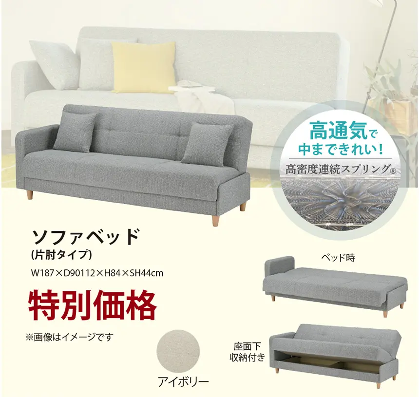 横浜高島屋 フランスベッド インテリアフェスティバル フランスベッドだけの高密度スプリングソファベッドを特別価格でご提供!
