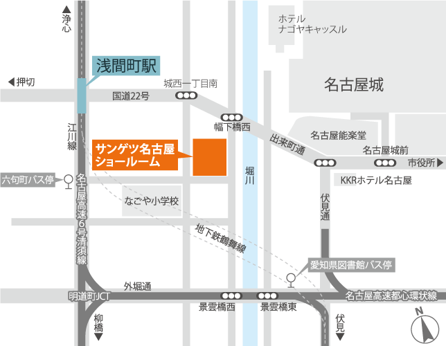 サンゲツ名古屋地図マップ
