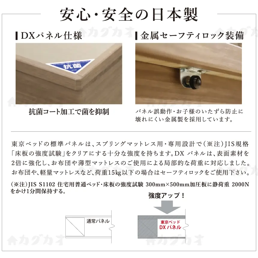 東京ベッドのリフトアップ収納ベッド 跳ね上げベッド 安心安全の日本製