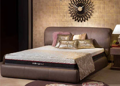 アブローラ アール　最上級のレザー。上質でしなやかな本革張りベッド。 ソファー感覚にこだわった柔らかさと寝心地の良さが自慢。 カラーは寝室の雰囲気に合わせて6色から選べます。